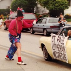 Two members at my McGregor congregation had been clowns, and convinced me to do it for the town parade.